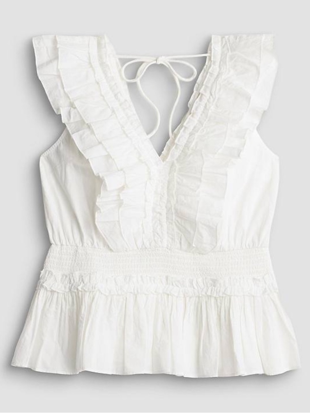 White Cotton Ruffle Top - Picture 7 of 7